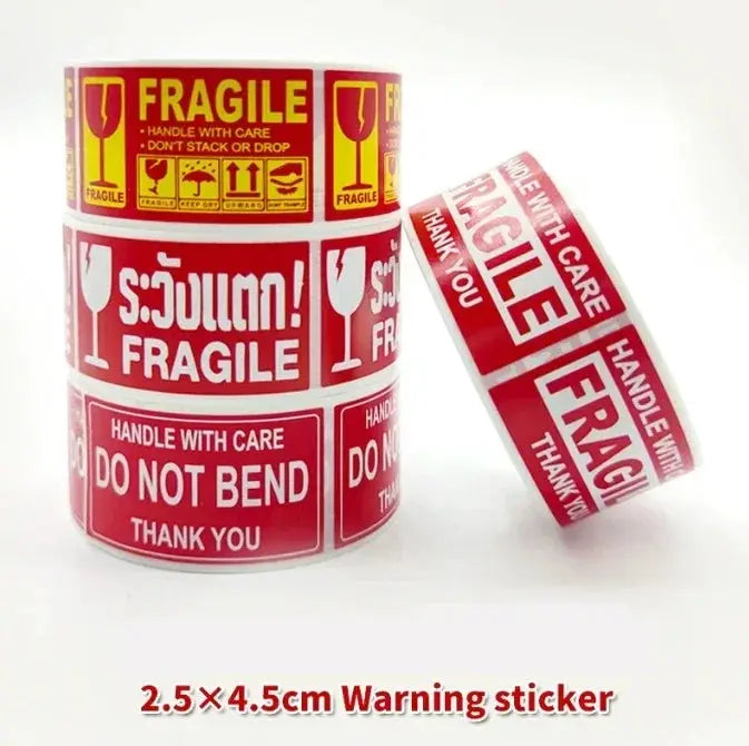 250 Pack Fragile Handling With Care Stickers Roll For Shipping Express Label Safe Transit