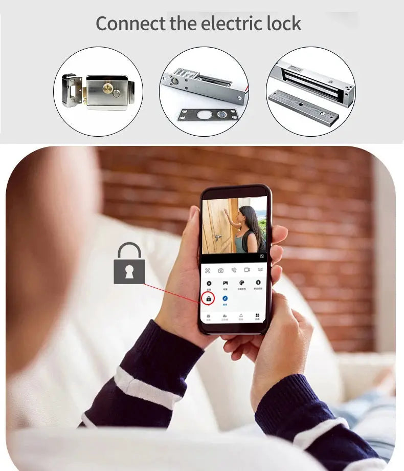 Tuya Smart 1080P Doorbell Camera WiFi HD video with smartphone app control and optional lock/unlock module