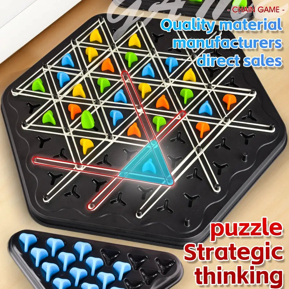 Triangle Link Chess Tabletop Puzzle Game For Family Bonding And Child Development With Logical Thinking Training Toy