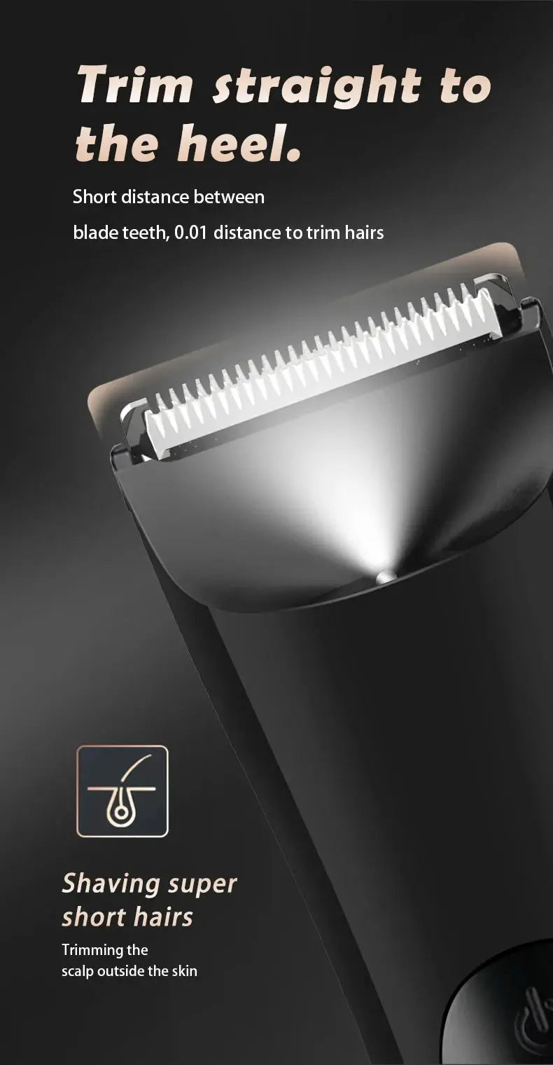Simples Market Men's Groin Body Hair Trimmer with ceramic blade head, 2 guard attachments, wet/dry shaver
