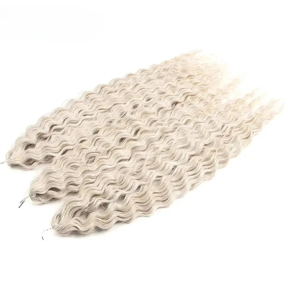 Simples Market Ariel synthetic twist crochet hair extensions, 22in water-wave ombre blonde bundles