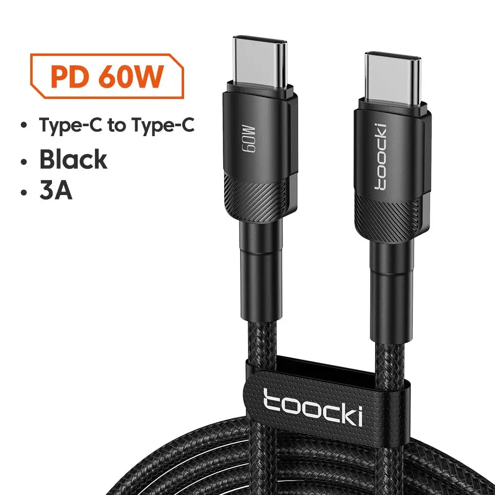 Toocki 100W USB C To USB C Cable PD 3.0 Quick Charge 4.0 Fast Charging And High Speed Data Transfer