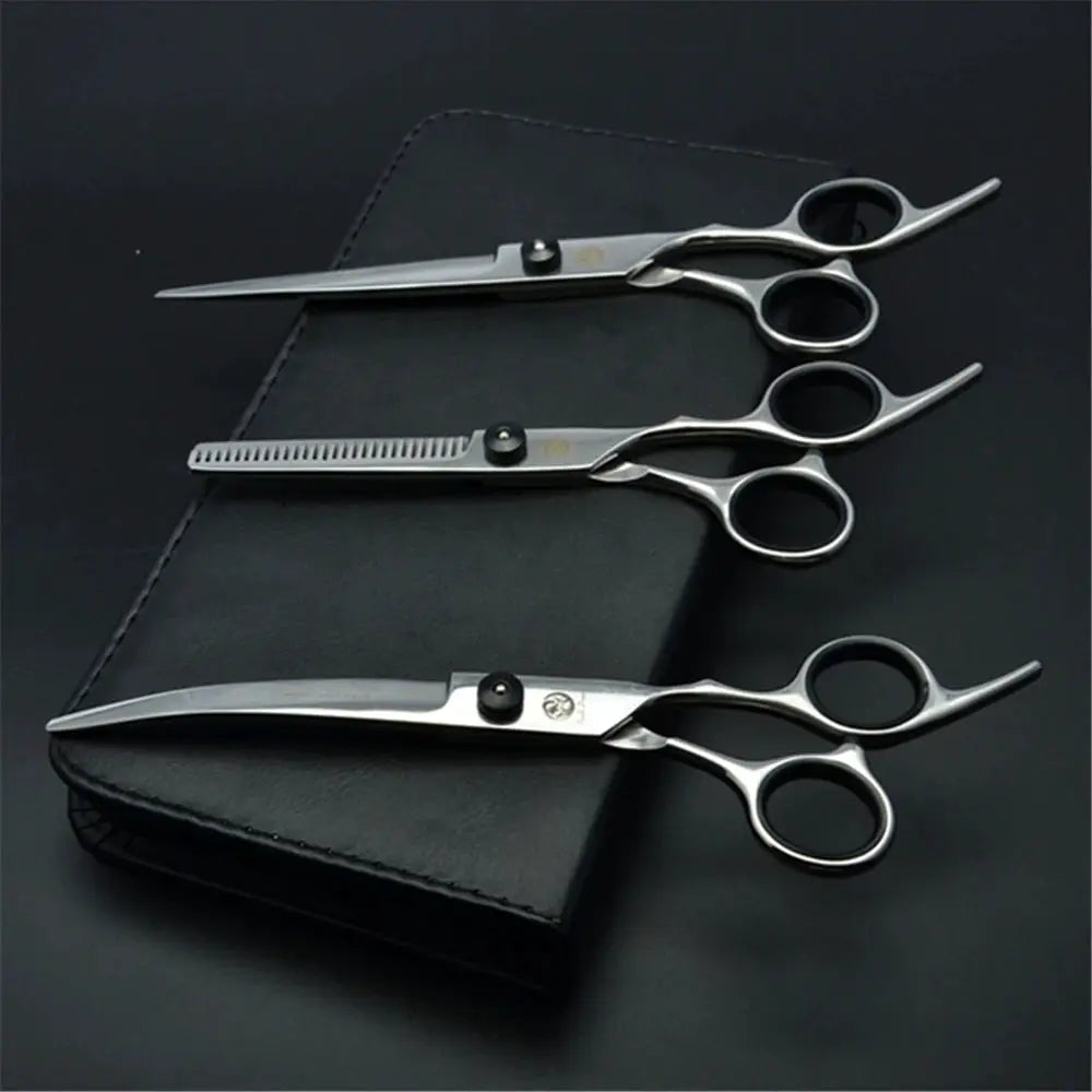 Purple Dragon Dog Grooming Scissors 6 Inch And 7 Inch Professional Stainless Steel Thinning Curved Shears