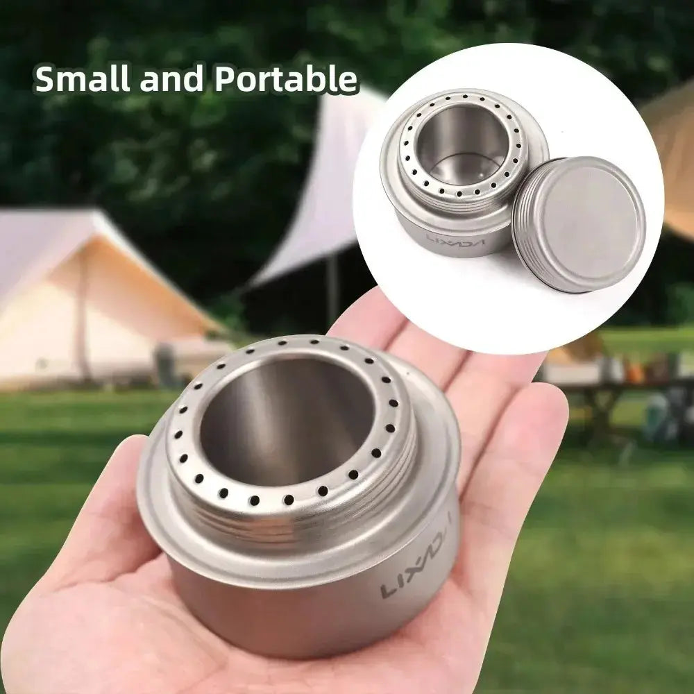 Portable Mini Camping Stove Aluminum Alloy Alcohol Stove With Lid For Outdoor Hiking Backpacking Cooking