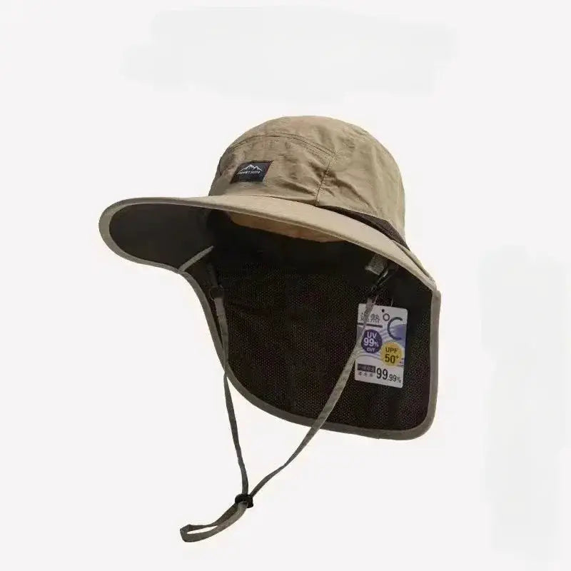 Unisex Wide Brim Bucket Hat With Neck Sun Protection For Outdoor UV Quick Dry Panama Style Fishing Hiking