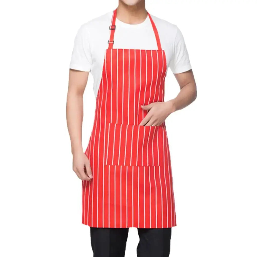 Halterneck Kitchen Apron With Pockets For Men And Women Sleeveless Chef Catering Waiter Printing BBQ