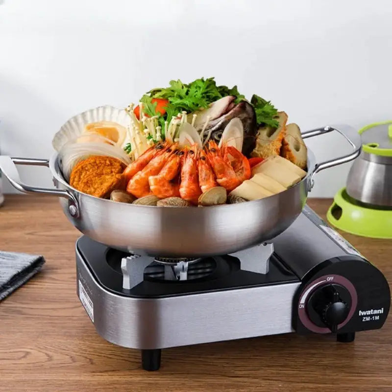 StellarChef Stainless Steel Saucepan and Dry Pot Set With Handle for Paella Seafood Rice and More