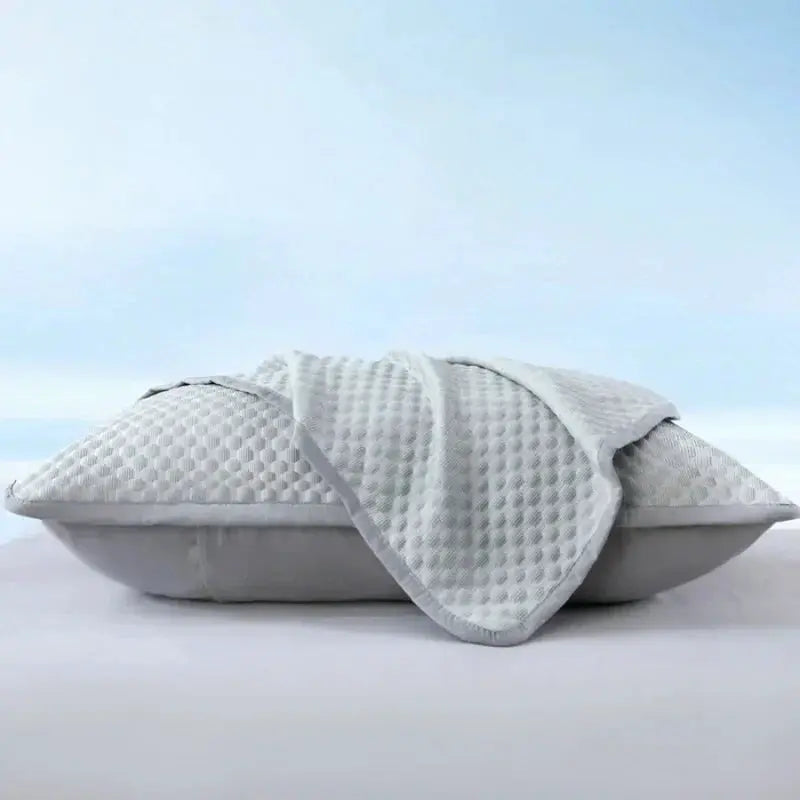 Summer cooling pillowcase by Simples Market, ice bean gray, waffle-textured cover 48x70cm (no pillow)