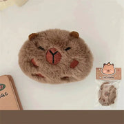 Cute Plush Capybara Keychain Cartoon Bag Pendant Fluffy Animal Doll Key Ring Brooch for Men and Women