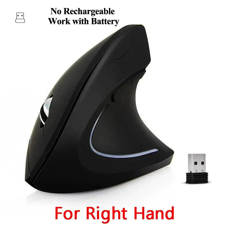 Vertical Ergonomic Wireless and Wired USB Mouse With Rechargeable Bluetooth Connectivity 1600 DPI For PC Laptop Gaming