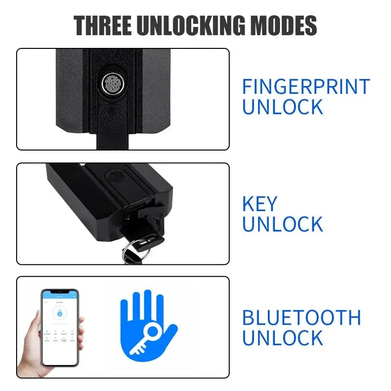BBDHOME smart padlock with TTlock app control; fingerprint, key and Bluetooth unlock; IP67 waterproof outdoor