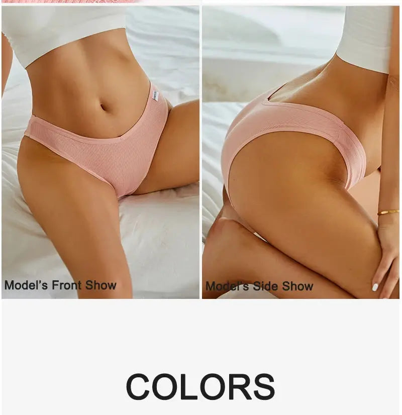 Panties 3-pack pink cotton bikini briefs for women, sizes M-XXL