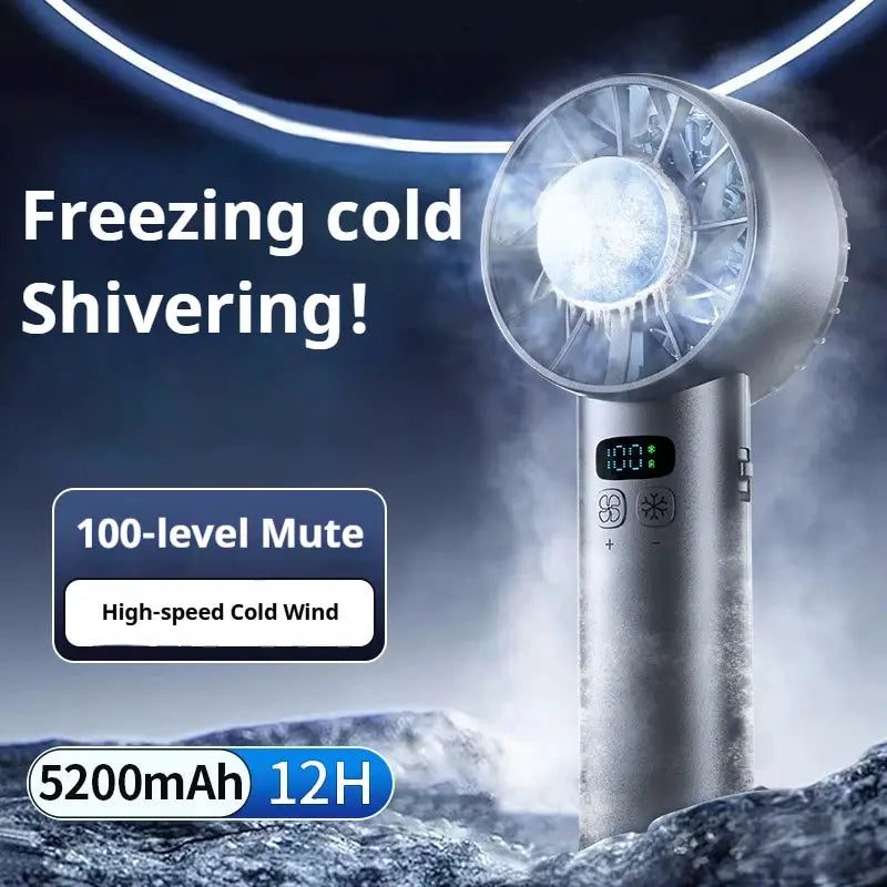 HOMEFISH Handheld Cooling Fan USB Rechargeable Outdoor LED Display