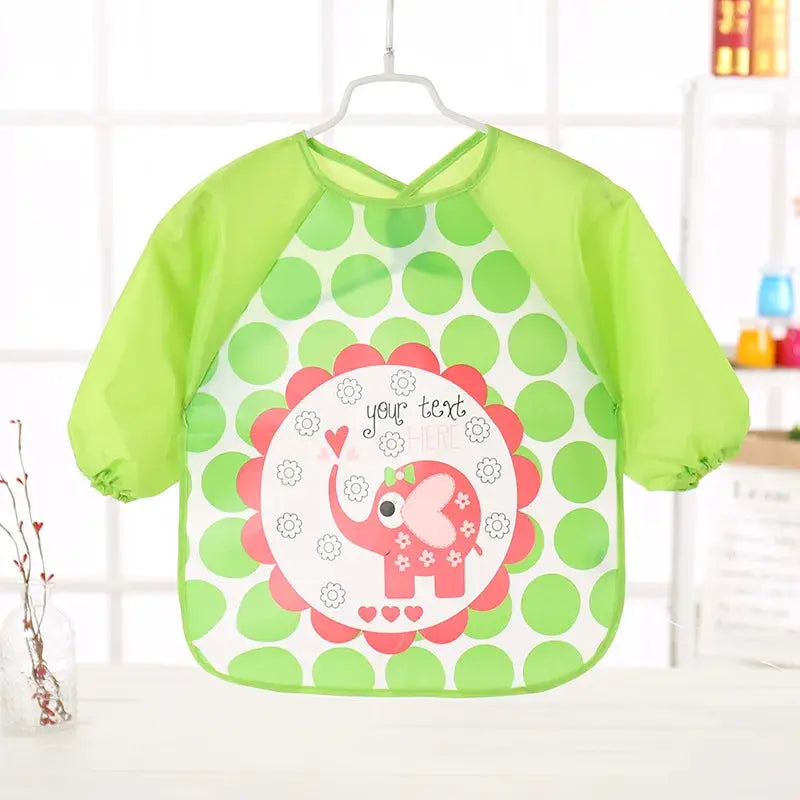 Waterproof EVA Full Sleeve Baby Bibs For Kids Long Sleeve Feeding Smock Apron Eating Breastplate Infant Clothing