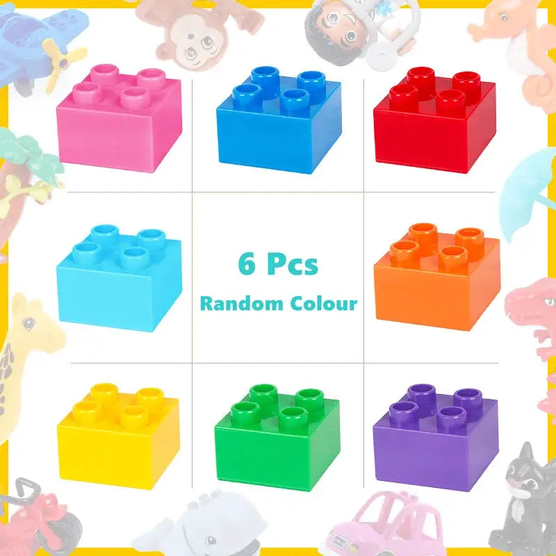 6 Piece Big Building Block Accessories Compatible With Enlighten Large Bricks Foundation Blocks Educational Toy