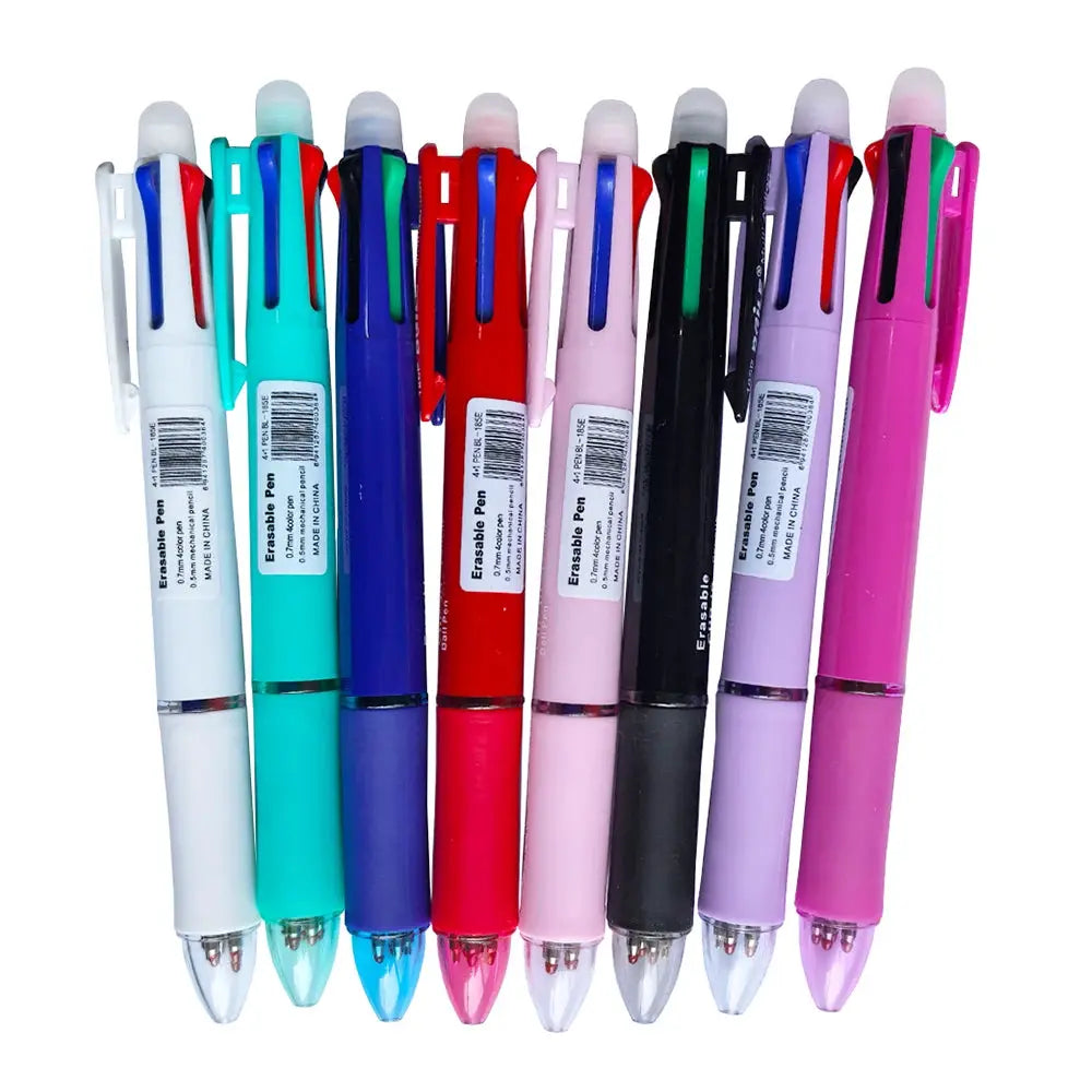 Simples Market 9-pack multicolor erasable gel pens with clips and erasers