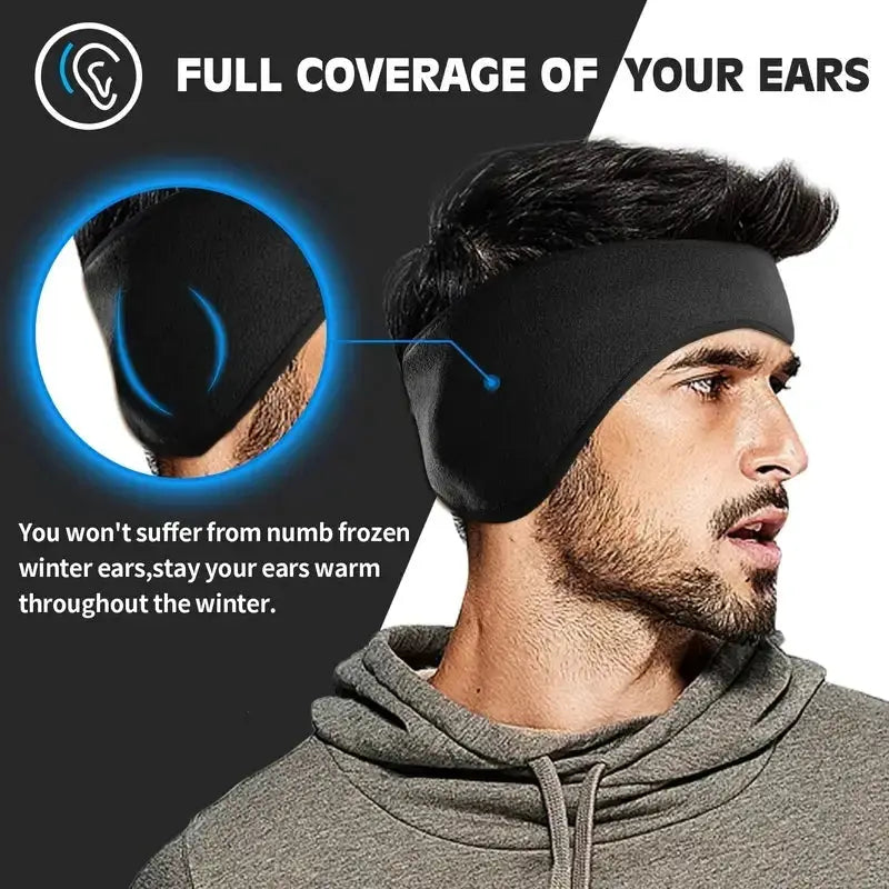 Warm Fleece Earmuffs Headband Windproof Ear Warmer For Unisex Outdoor Sports Skiing Running Cycling