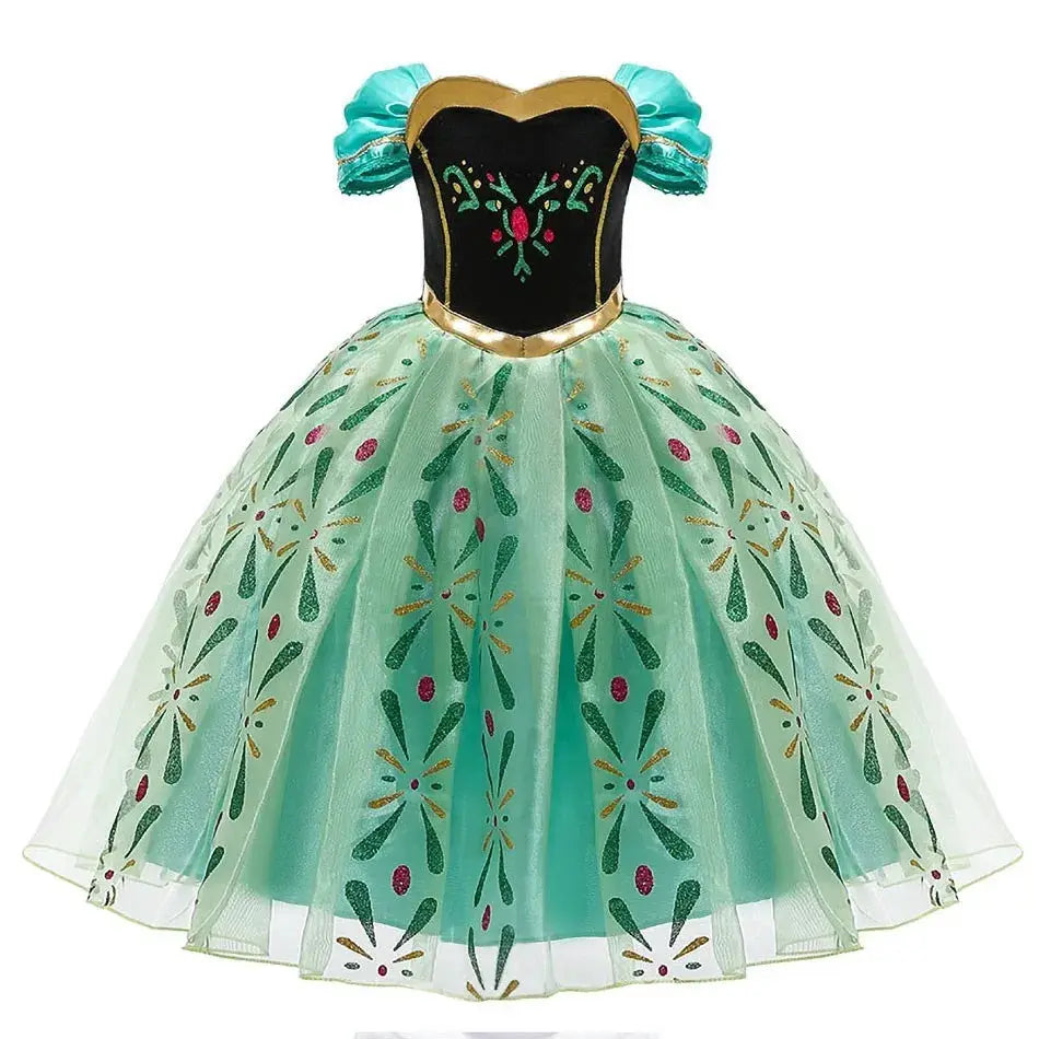 Girls Elsa Anna Rapunzel Jasmine Princess Dress Costume For Carnival Party Cosplay Halloween Christmas