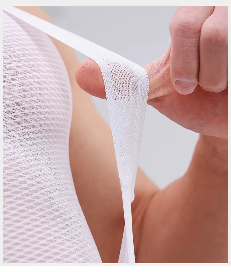 INBIKE 2025 men's cycling bib shorts, white breathable mesh fabric with high-waisted bib straps