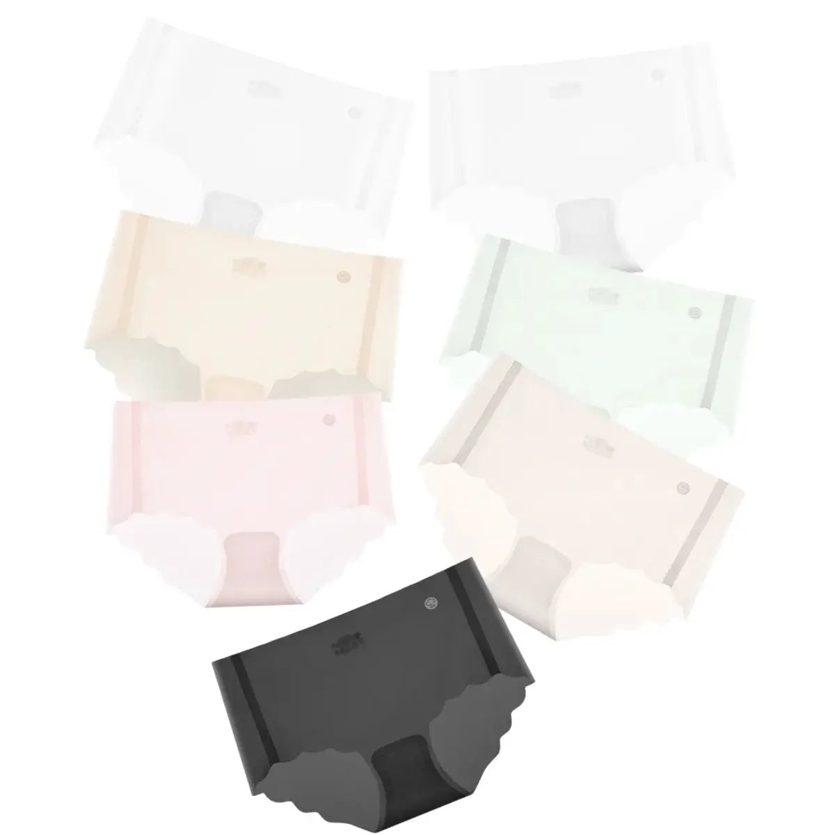 7Pcs Ultra-Thin Panties Set, low-rise quick-dry ice silk underwear in assorted colors