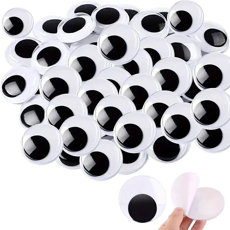 One Pair Self Adhesive Googly Eyes Large Black Plastic Fridge Wall Sticker DIY Scrapbook Dolls Eyeball