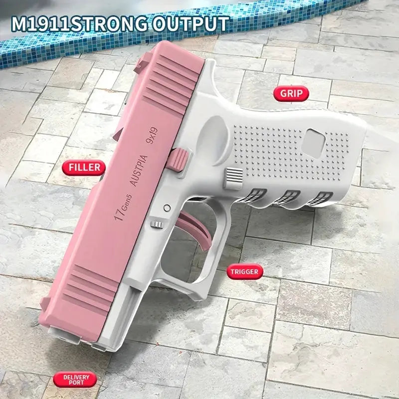 Mini Handgun Water Gun For Kids Manual Continuous Fire Toy Summer Outdoor Water Battle Fun For Ages 3 To 6