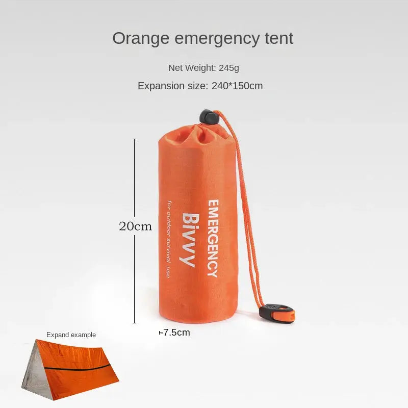 2 Person Emergency Bivy Shelter Kit Mylar Tube Tent Sleeping Bag Waterproof Outdoor SOS Thermal Blanket Reusable
