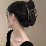 Leopard Print Retro Large Hair Clip With Durable Hold For Women High Grade Fashion Accessory