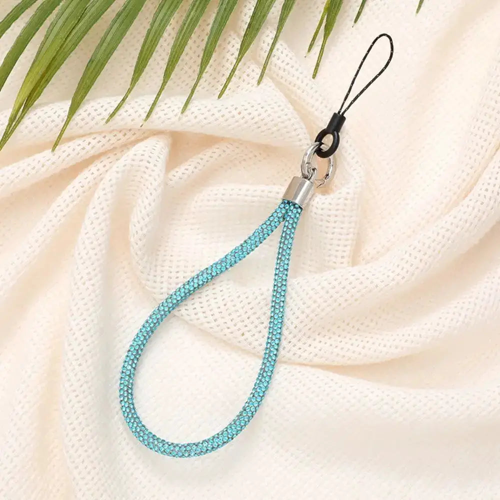 Glitter Rhinestone Phone Lanyard With Crystal Wrist Strap Keychain Anti Lost Rope For Phone Or Keys