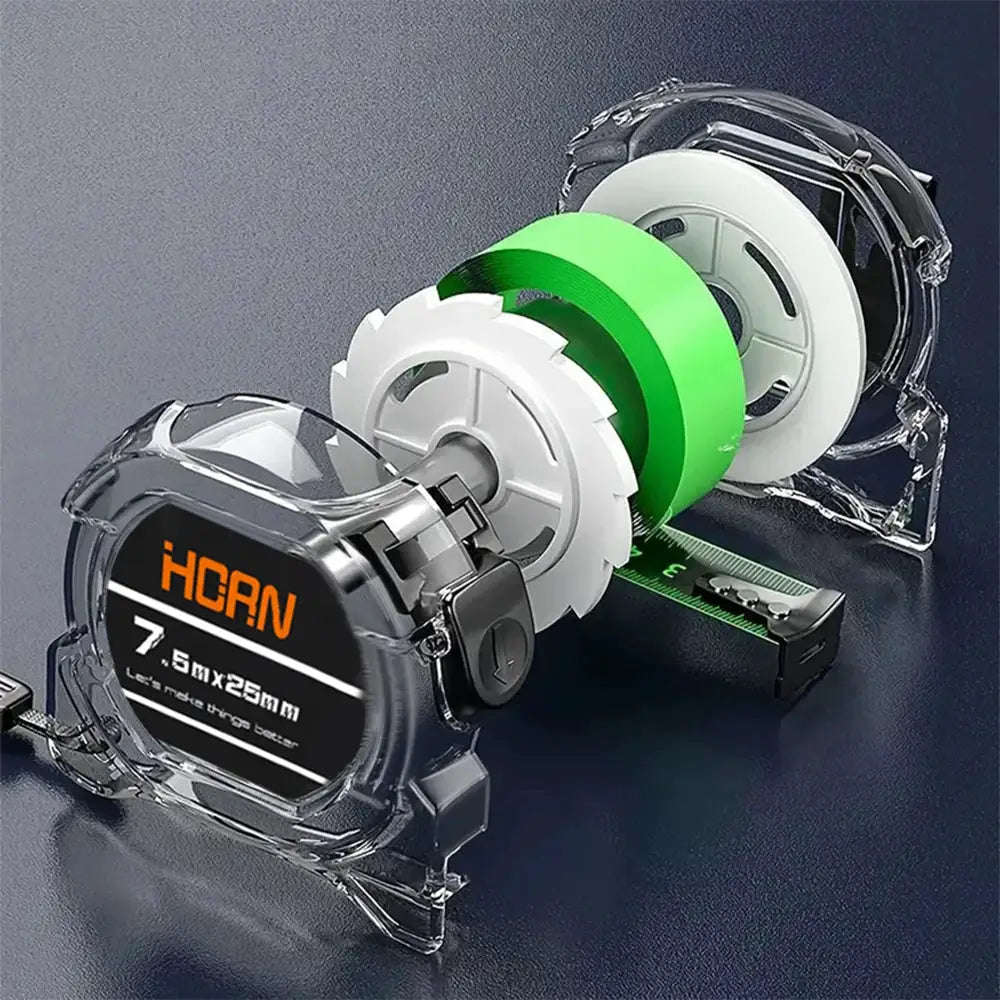 FlexiMeasure Fluorescent Tape Measure With Self Locking Mechanism 3 5 7 10m Thickened Scale Waterproof Durable