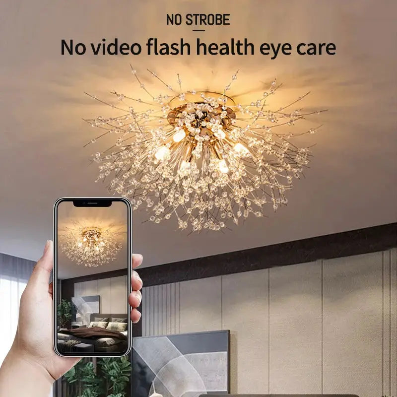 IRALAN crystal LED ceiling lamp by Simples Market, modern luxury chandelier with 3-color lighting