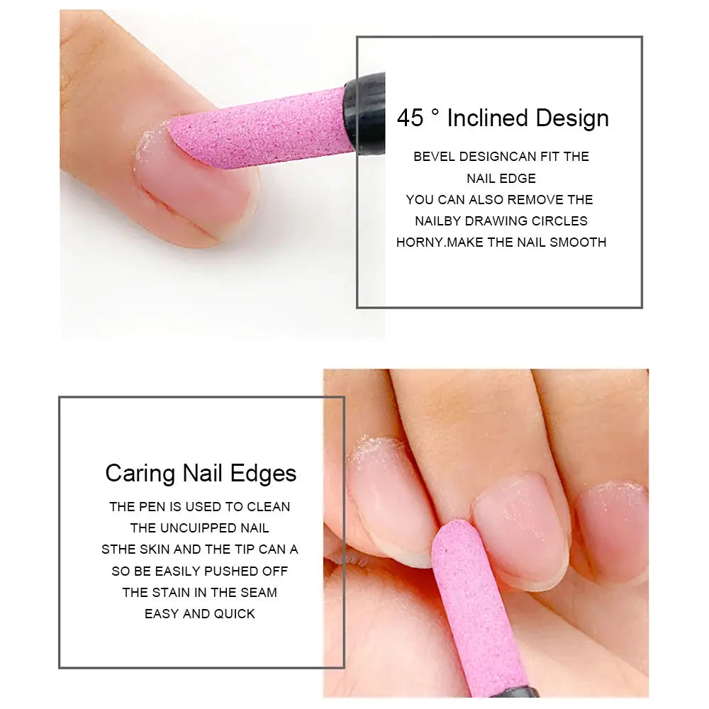 Quartz Stone Nail File Kit Scrub Rods Cuticle Remover Dead Skin Remover Portable Lightweight Handy Manicure Tools Gift