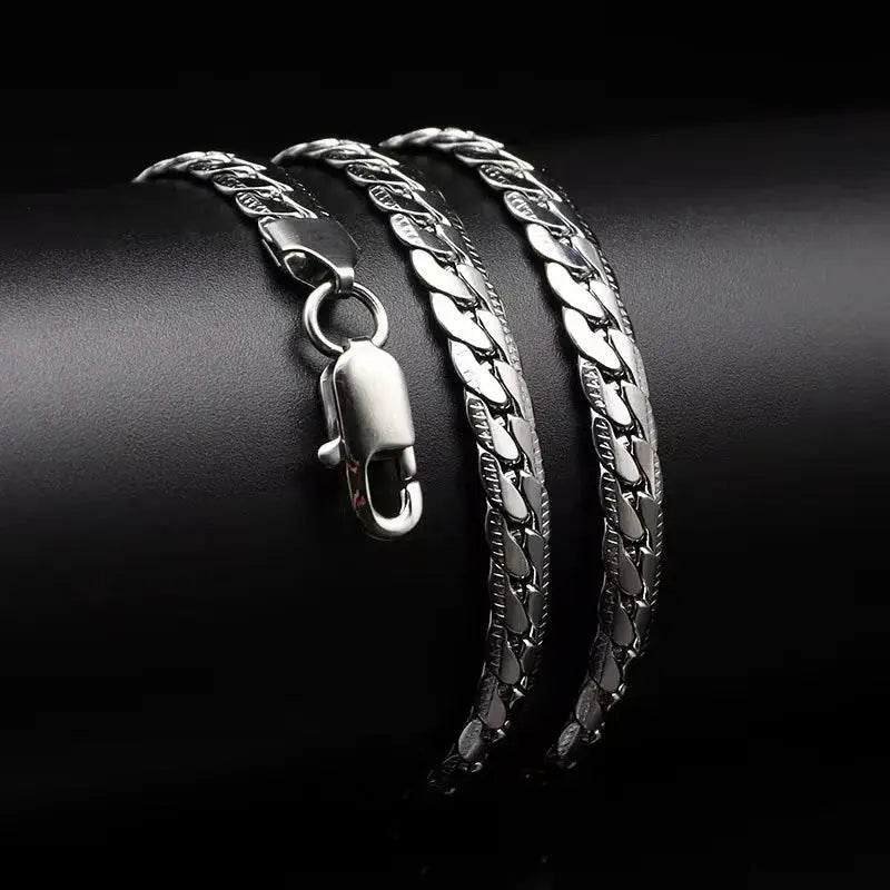 Adjustable 20 To 60cm 5mm Silver Color Necklace Chain Unisex Luxury Brand Design For Women Men Fashion Jewelry Wedding
