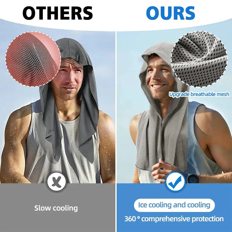 Cooling Hoodie Towel With Evaporative Cool Technology Instantly Cools When Wet Ideal For Sports Fitness Gym