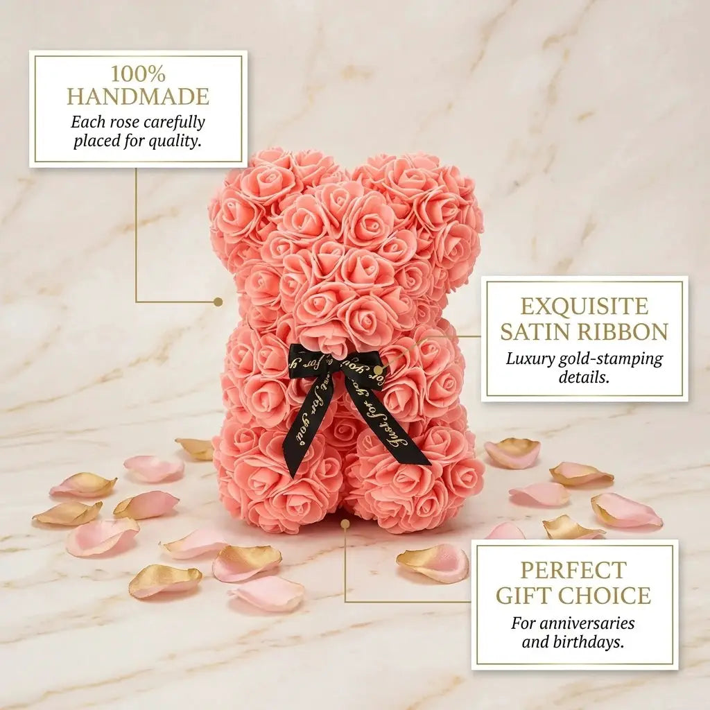 2026 Artificial Flower Eternal Rose Teddy Bear For Mothers Day Valentines Day Anniversary Gift And Decoration