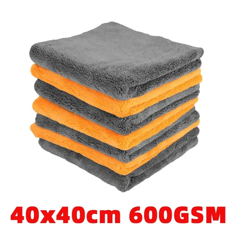 Simples Market microfiber car towel set, gray and orange, 40x40 cm, 600 GSM