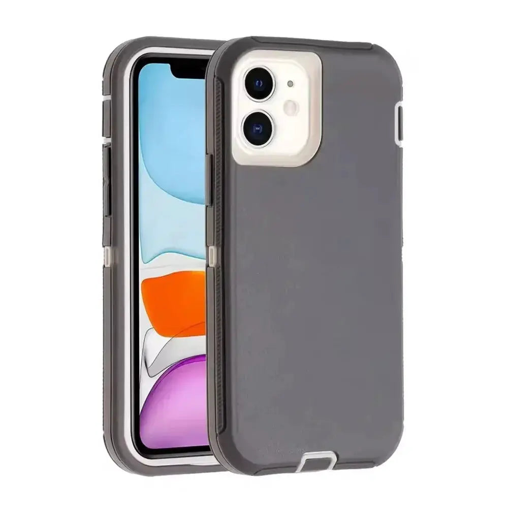 Simples Market gray 3-in-1 heavy-duty anti-drop iPhone case with shockproof protection