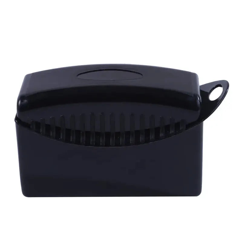 Car wheel polishing sponge brush by Simples Market in dark blue ABS plastic case with hanging loop