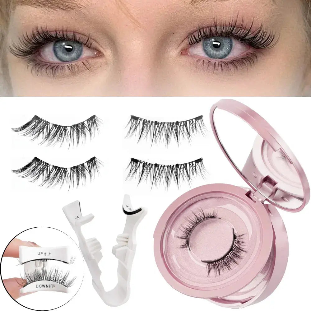 Magnetic Eyelashes Half Pair Handmade 3D Mink Reusable False Eyelashes Set Natural Long Look With Tweezers Tool
