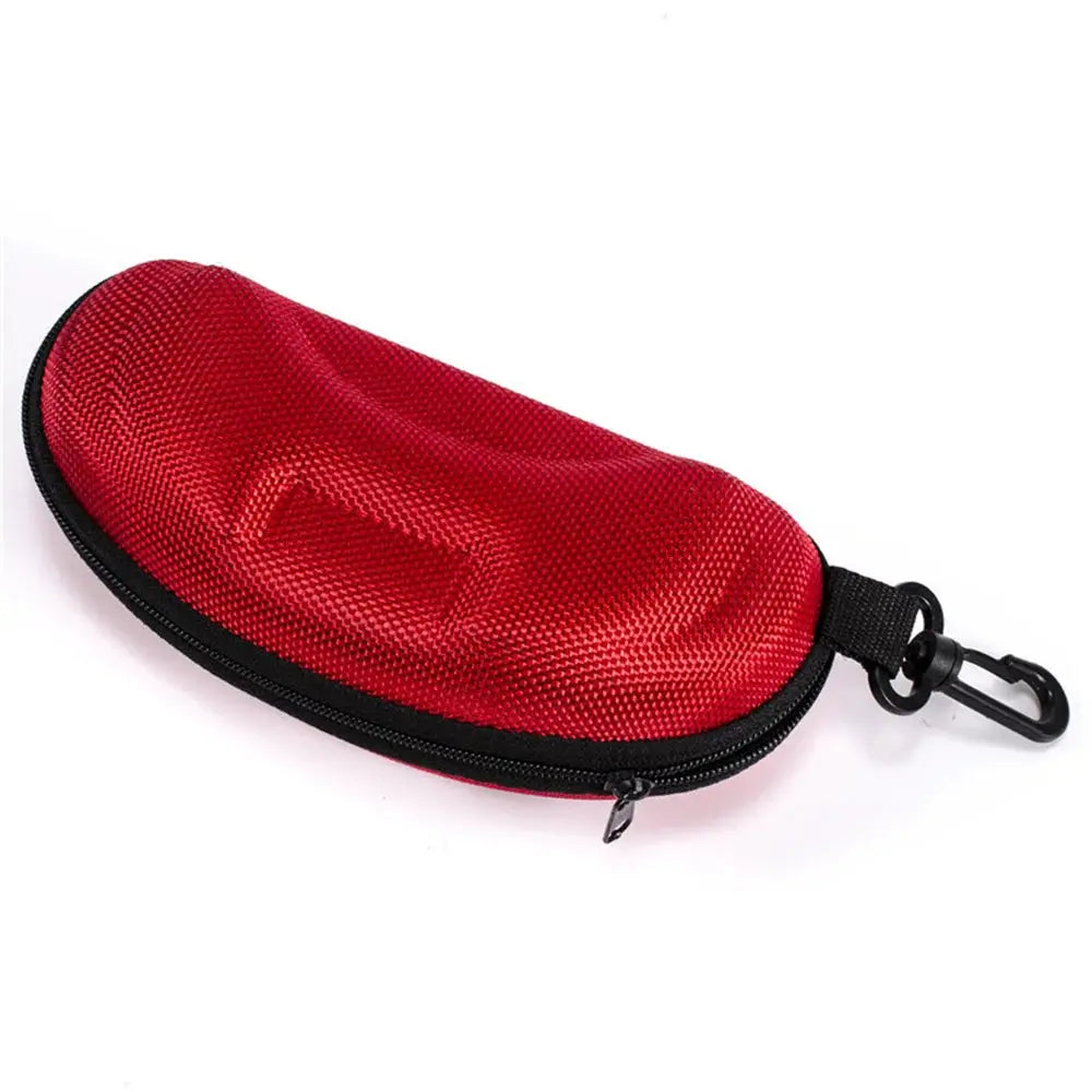 VisionGuard Hard Shell Glasses Case With Lanyard Zipper Closure Portable Protective Eyewear Storage