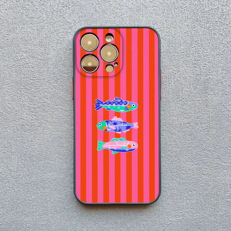 Sardines Color Fish Phone Case Shockproof Semi Wrapped Protection for iPhone 11 12 13 14 15 16 17 Pro Max