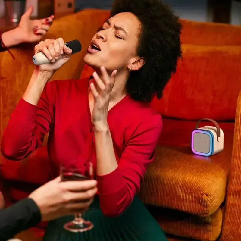 SoundPulse K12 Karaoke Machine Portable Bluetooth Speaker With One Or Two Wireless Microphones For Family Fun