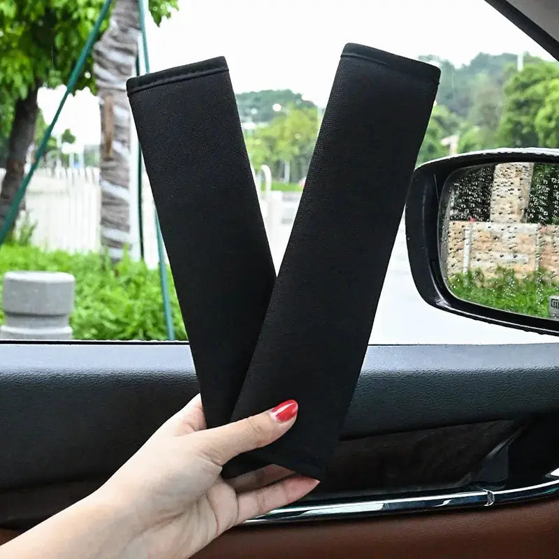 Simples Market 2-pack black car seat belt covers shoulder pads for adults, youth, kids