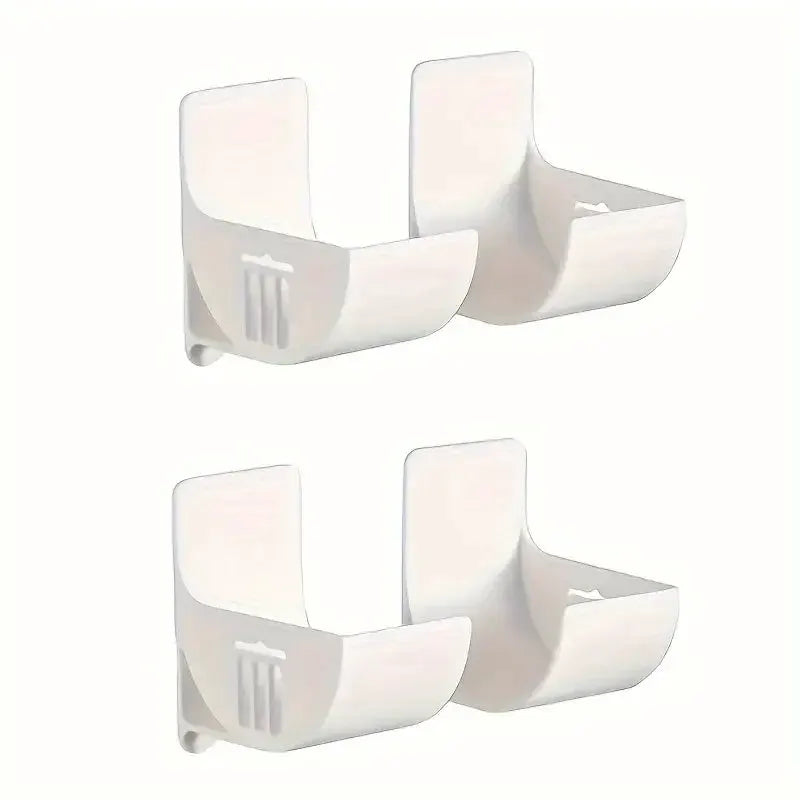 Simples Market 4-pack punch-free white plastic storage racks for kitchen cabinet and refrigerator sides.