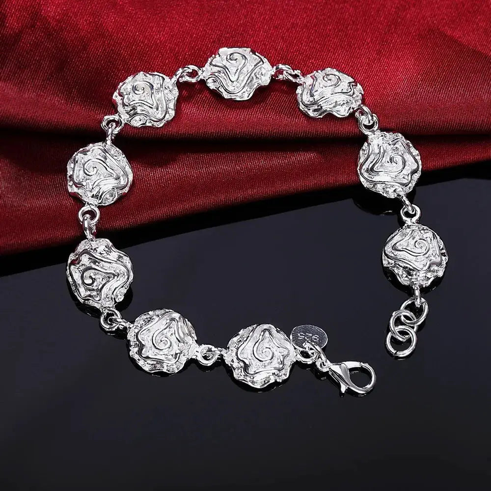 925 Sterling Silver Fine Chain Bracelet For Women And Men With Charms Wedding Gift Fashion Jewelry