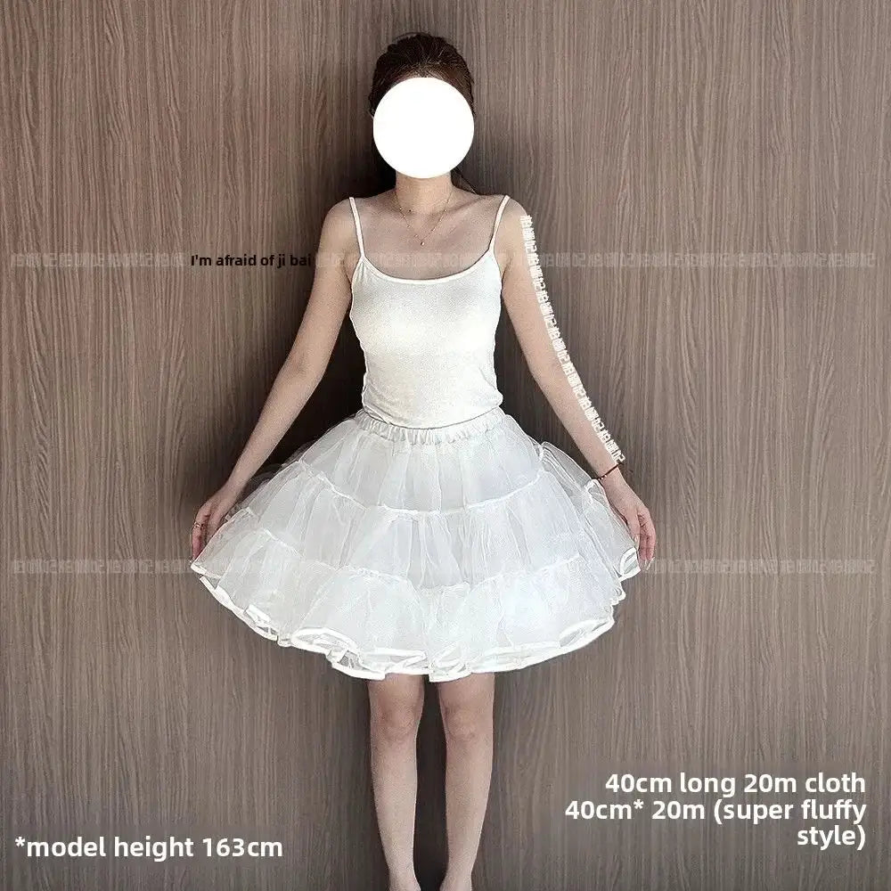 Lolita Petticoat 35cm, white fluffy layered tulle underskirt by Simples Market.