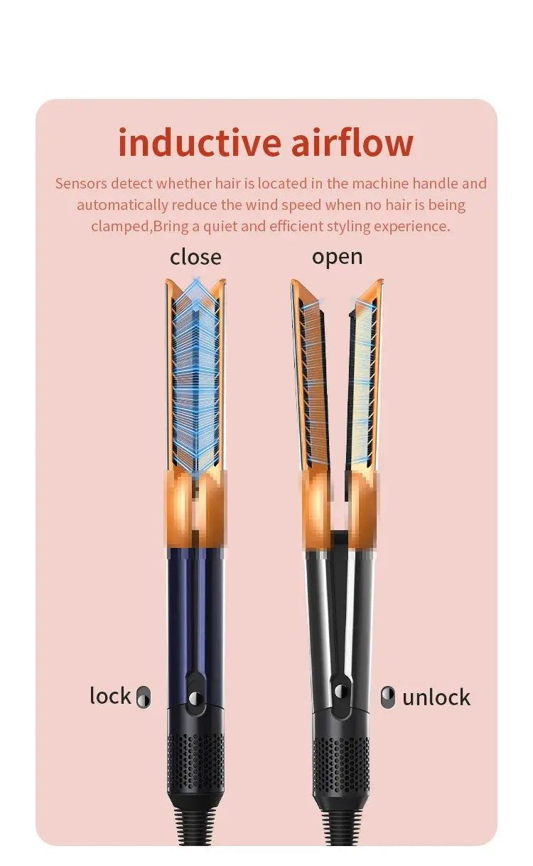 Simples Market HT01 hair straightener with gold and black body and clamp plates shown