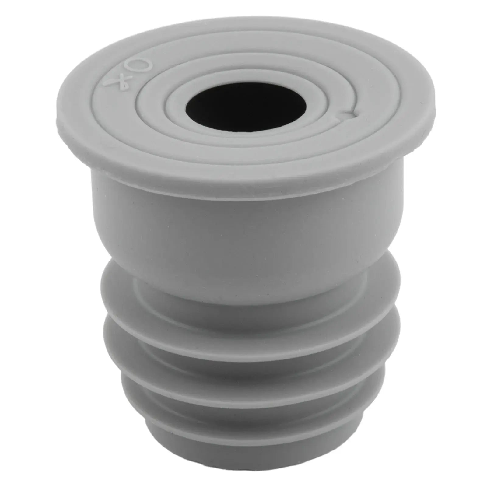 Gray rubber drain pipe seal for washing machine with concentric ring design
