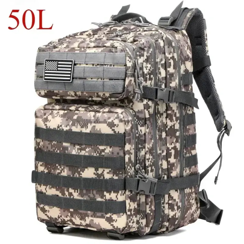 SummitGuard Tactical Backpack 25L And 50L With Ergonomic Curve Back System For Comfortable Hiking And Camping