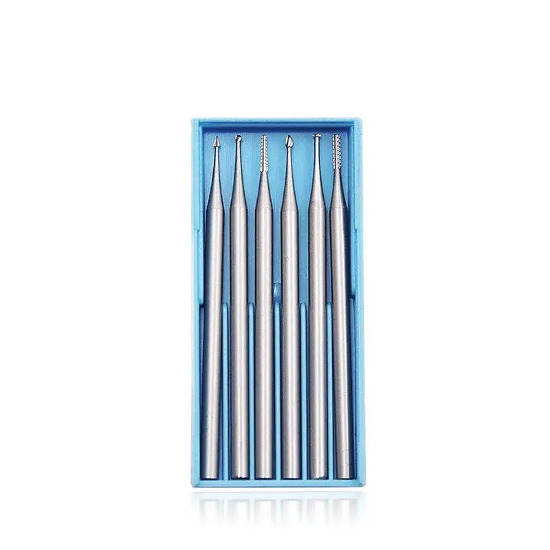 6 Piece Tungsten Steel Engraving Cutter Set 2.35mm Shank For Electric Carving Machines Cutting Size 1.0 To 2.3mm